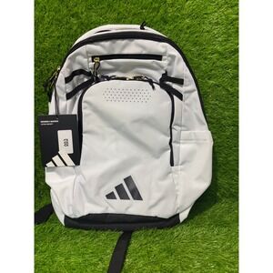 Adidas Defender 5 Backpack White Gold Metallic Black Laptop Sleeve 5159508 NEW
